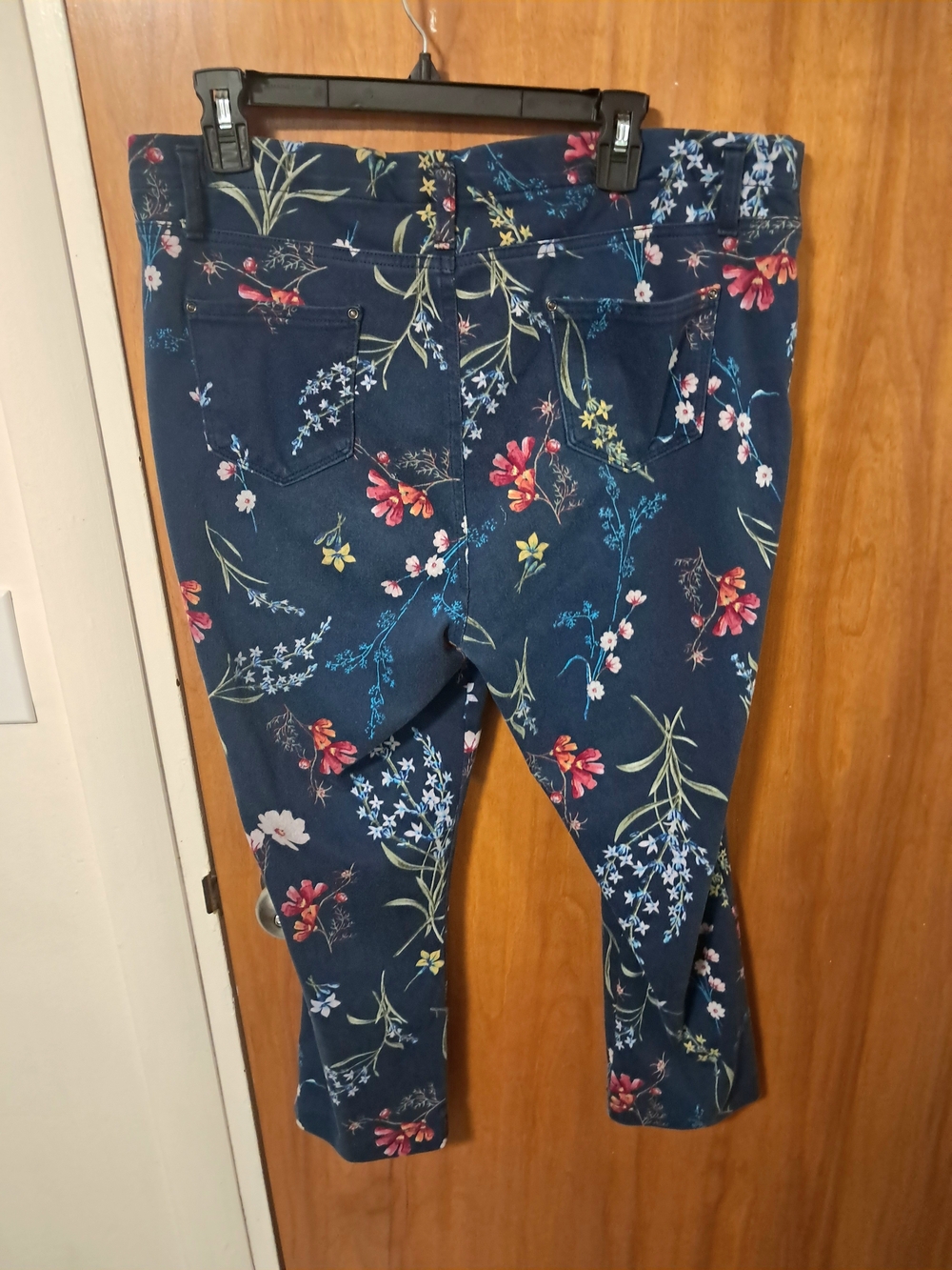 Lot Of 3 Navy Floral Print Pull-On Pants, Dimond Studed Style & Co., Tan Cargo